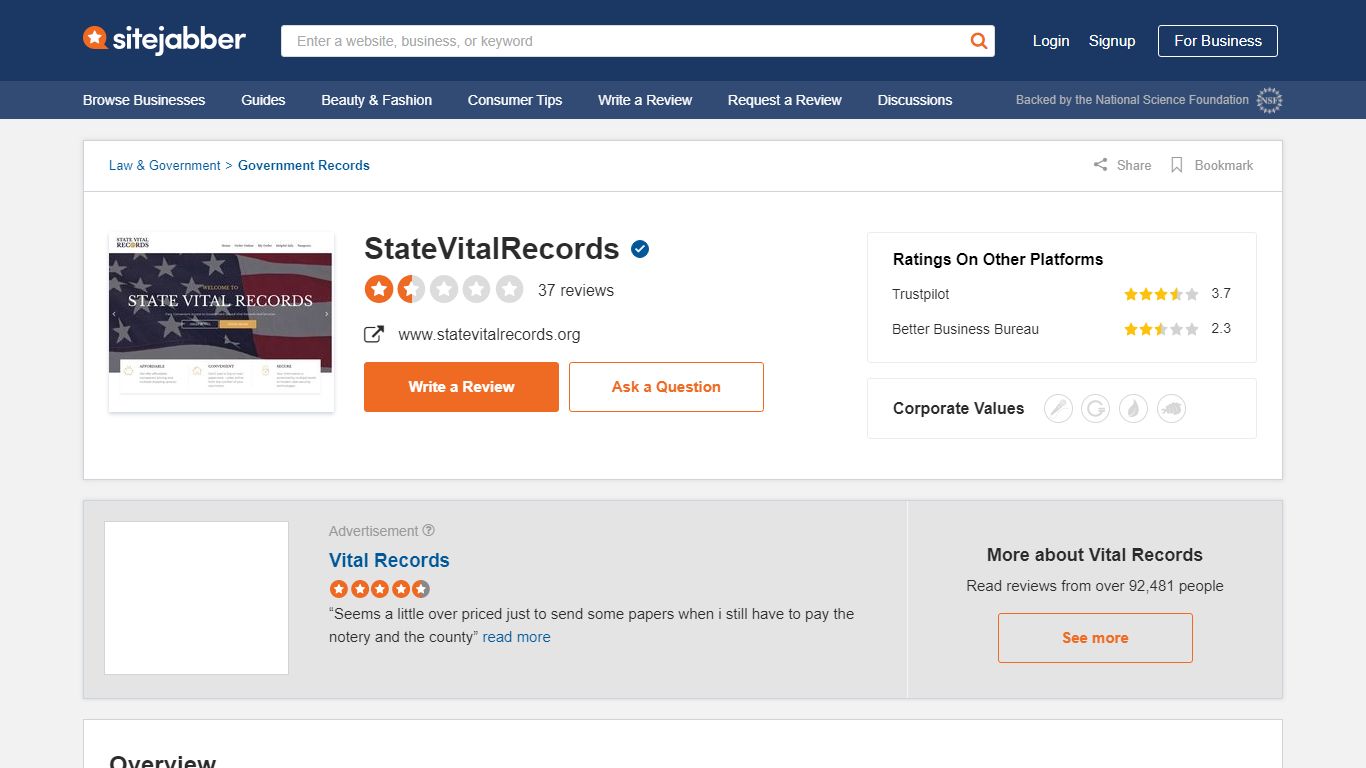 StateVitalRecords Reviews - 36 Reviews of Statevitalrecords.org ...